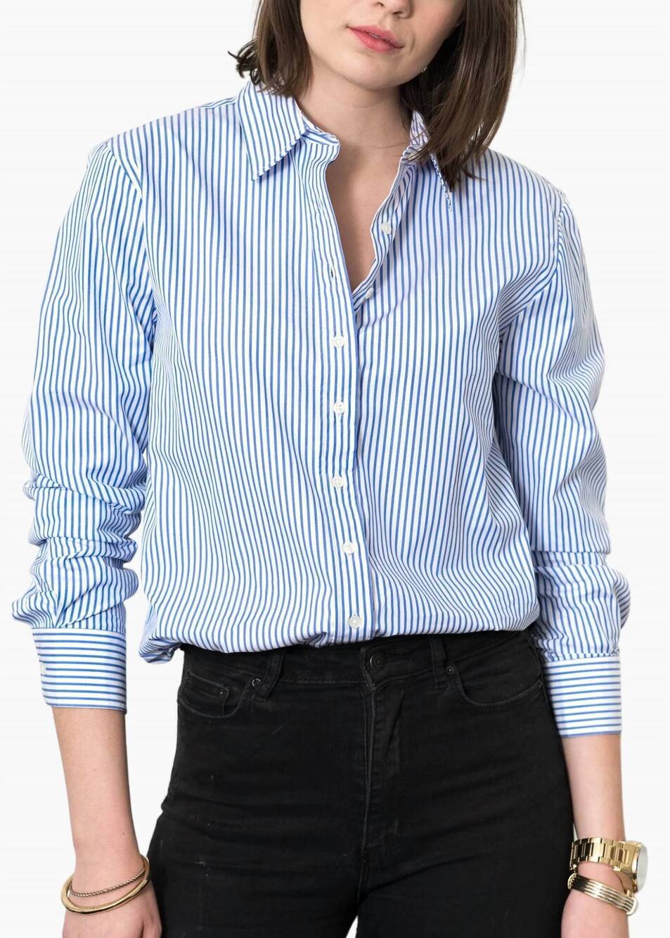 NEW THE SHIRT boyfriend button-up shirt in blue
